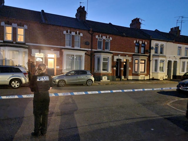 Adnitt Road, from Stimpson Avenue to Whitworth Road and Bostock Avenue, remains taped off while police investigate. This was the scene last night (Tuesday) at 11pm.