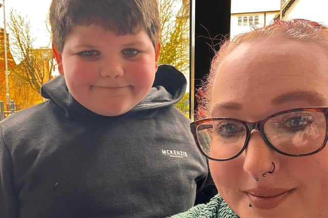 Emma Reeve, 32, from Daventry, a mother-of-three, pictured together with her youngest son, eight-year-old Frankie.