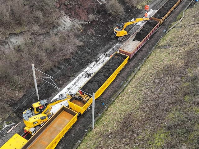 More than 800 tonnes of soil was transported away from the site of the landslip.