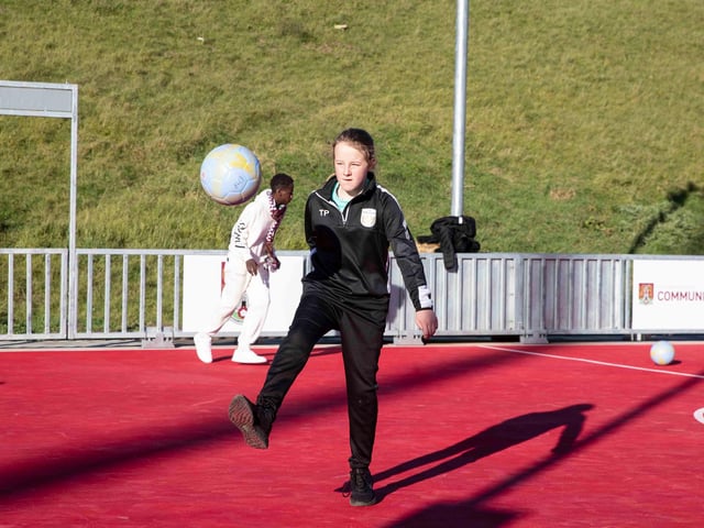 The new community all-weather pitch here at Sixfields was officially opened at Saturday’s Community Day game. Pictures by Kirsty Edmonds