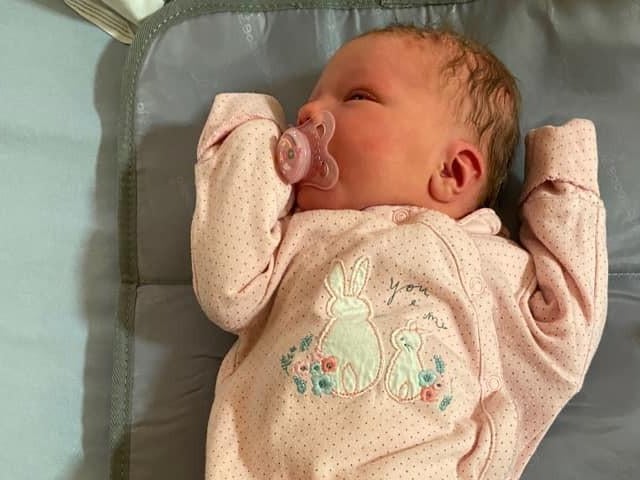 Ottilie Rose born on January 19, 2023 at 6.41am at NGH. She weighed 8lbs 10oz.
