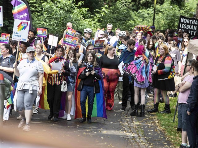 A parade made its way through the town centre before finishing at the university's Waterside campus as Northampton Pride took place on Saturday July 8, 2023.