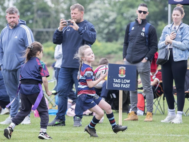 Under 7s girls rugby festival at Northampton Old Scouts on Sunday May 3