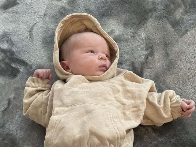 Cody John born at 2.30pm on March 9, weighing 8lbs 5oz.
