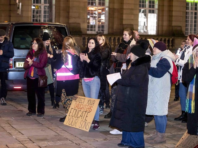 Women marched through Northampton town centre on Saturday November 25 to unite together with allies to address the global pandemic of violence against women and girls.
