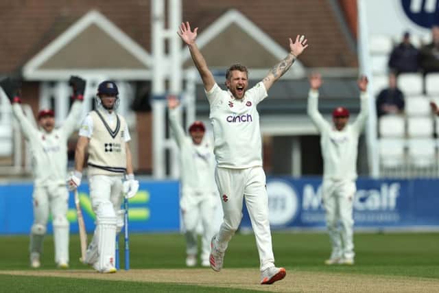 Gareth Berg appeals for LBW against John Simpson during Northants' LV= Insurance County Championship Division One win over Middlesex at the County Ground in April (Picture: David Rogers/Getty Images)