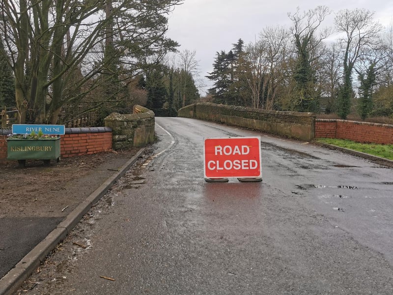 Kislingbury bridge was closed