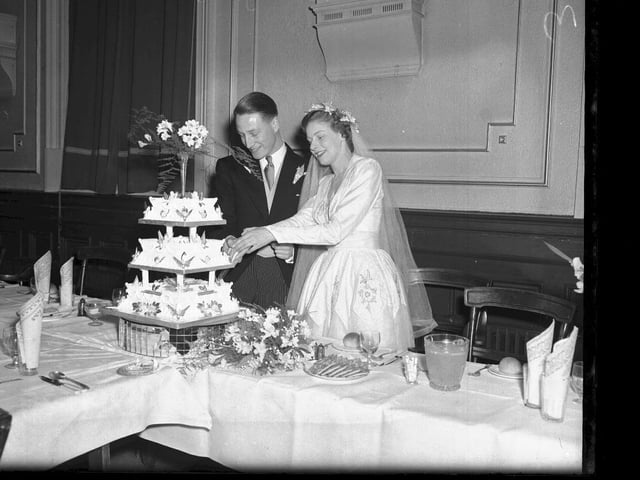 Following publication of this image many years ago, readers got in touch to say the couple were Kathleen Jordan and Trevor Stapleton, who were married at Mount Pleasant Baptist Church in 1954