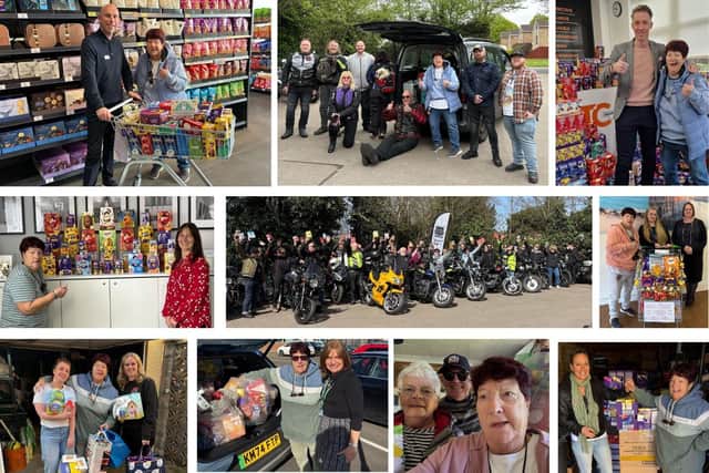 Some of the people who have donated Easter eggs to Mother Christmas' appeal /Jeanette Walsh