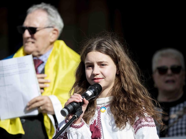 Hundreds attended to commemorate one year since the invasion of Ukraine on February 24, 2022.
