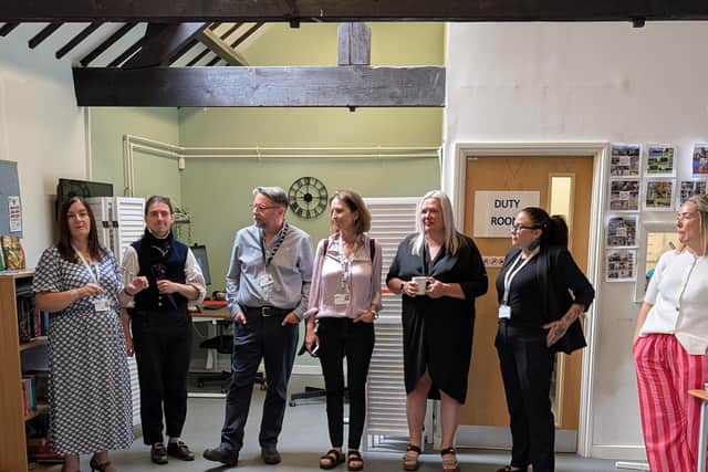 Colleagues from Northamptonshire Children's Trust, West Northamptonshire Council and Cllr Kathryn Shaw celebrate the opening of the new IT suite