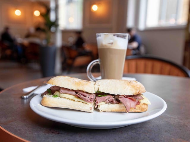 Inside new cafe which has opened at the former Nationwide building on the corner of Drapery and Mercer's Row