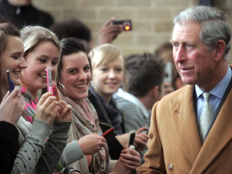 As Prince as Wales, Charles enjoyed several visits to Northampton, including this one to Mereway Community College in 2006, where he spent plenty of time talking with staff and students at the college