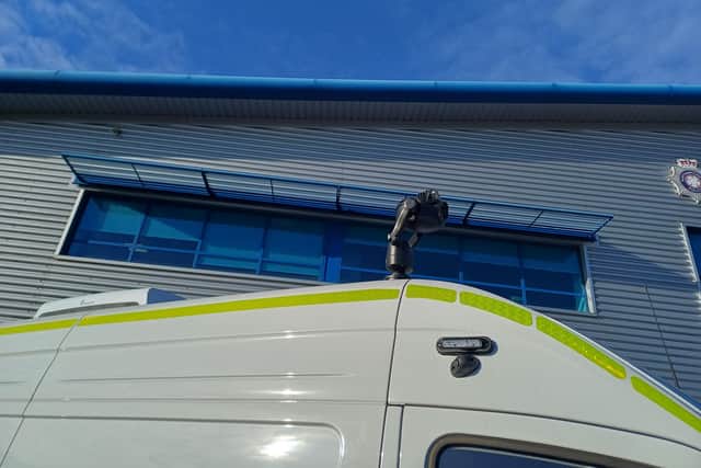 The van is fitted with 'cutting edge' technology which scans people's faces and identifies those wanted by police