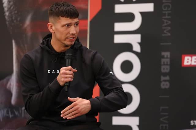 Kieron Conway speaks at the pre-fight press conference (Picture: Mark Robinson Matchroom Boxing)