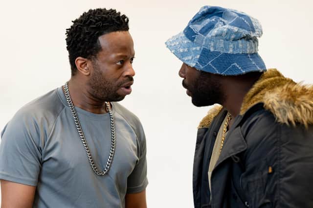 Clifford Samuel and Daniel Ward in rehearsal for Tambo & Bones. Photo by Korey J Ryan.