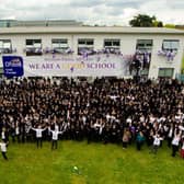 Weston Favell Academy pupils and staff celebrate being recognised as a 'Good' school