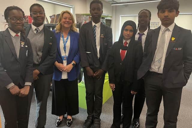 Julie pictured with some of NIA's school librarians. Photo: EMAT