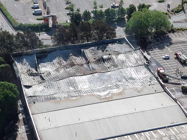 The extensive damage to Dunelm, Pets at Home and neighbouring businesses following the devastating fire on Saturday May 31.