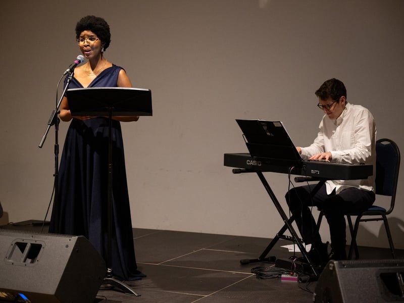 Lufuno Ndou performing on the Classical & World Fusion Stage at the Northampton Music Festival on Sunday, September 8, 2024. Photo by David Jackson.