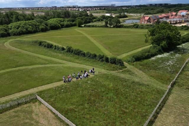 Monument Way Field was once the site of Priors Hall Villa and has been preserved as green space