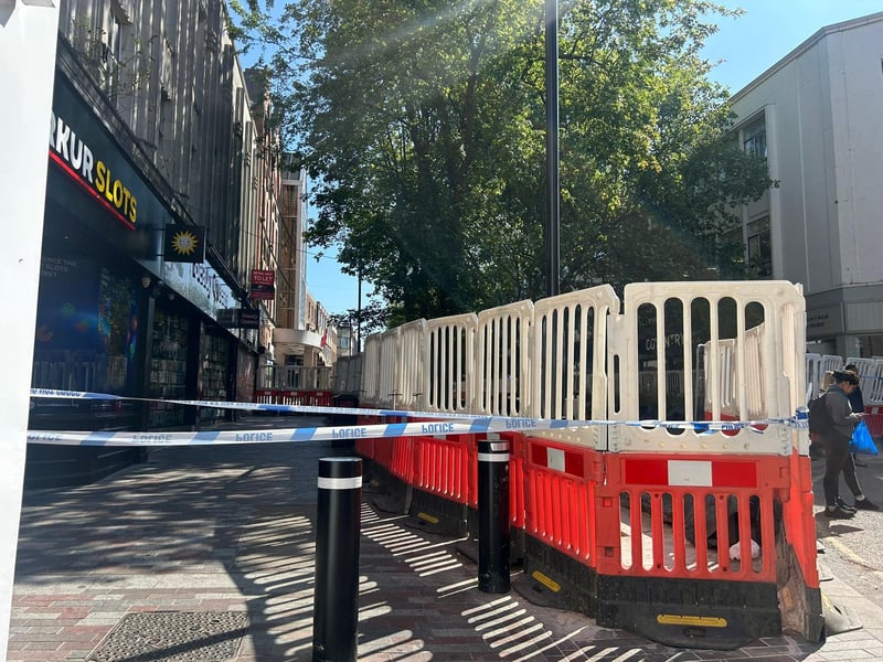 The cordon is in place after a young man was stabbed on Monday (May 19) evening.