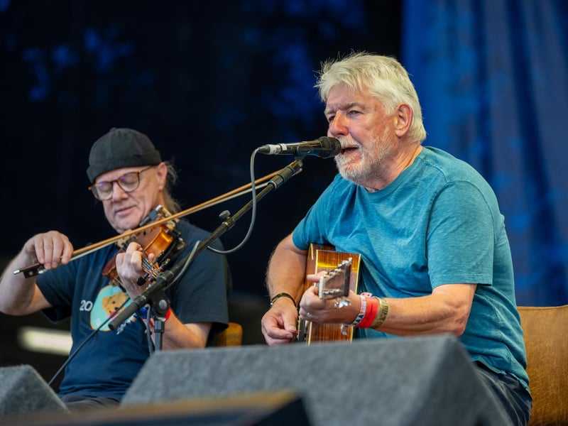 Fairport Convention performing on the opening day of Cropredy Convention 2023. Photo by David Jackson.