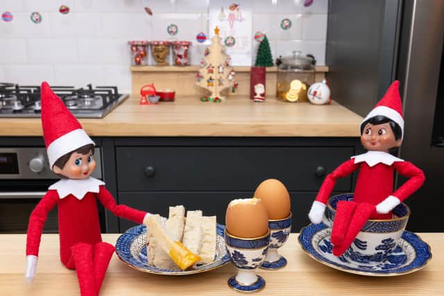 Elf on the Shelf enjoys Brits favourite Dippy Eggs!