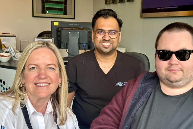 Kelly Hart of Ray-Ban Meta, Amar Dave of TK&S and Sam Graves with the new Ray-Ban Meta AI frames
