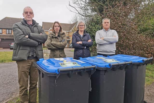 Residents in Kirkby Close are 'annoyed' that Veolia has refused to collect their recycling bins, saying they are 'contaminated'