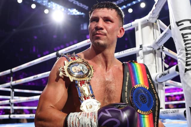 Kieron Conway savours his British and Commonwealth title win last weekend (Picture: Mark Robinson / Matchroom Boxing)