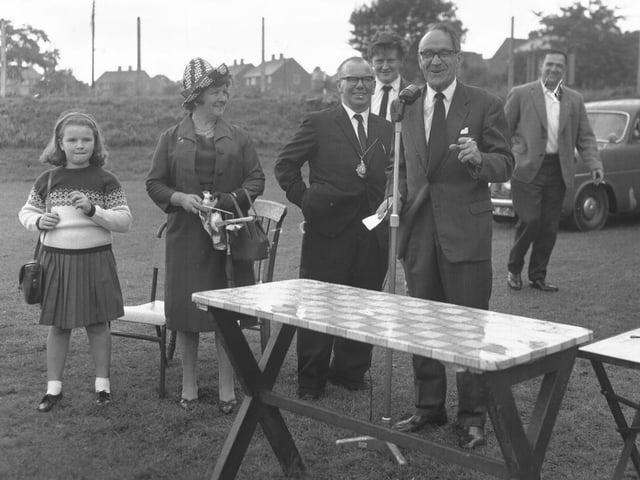 May 21, 1965 - "Professor" Stanley Unwin opens Daventry Mixed YC fete