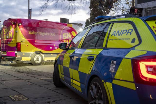 The Commissioner's Safer Nights Out van parked at the Market Square.