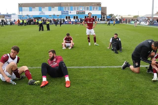 Cobblers players were crestfallen after full-time on Saturday.