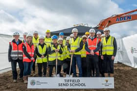 The first spade was put into the ground at Tiffield Academy last week