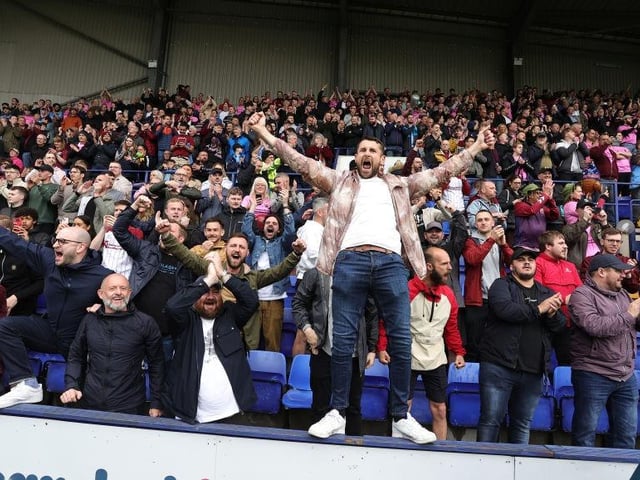 A huge roar bellowed out from the away end when the teams emerged from the tunnel ahead of kick-off
