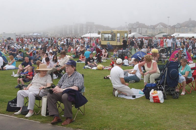 Thick fog affected the airshow 12 years ago but these people still turned out to enjoy the day.