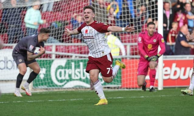 Northampton Town's Sam Hoskins has scored 12 times in 13 games this season and is rated as the best performing player in League Two.