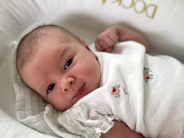 Maya Sophia born at 1.12pm on July 7 at Northampton General Hospital, weighing 8lbs 3oz.