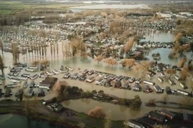 Here's what Billing looked like during the floods. However, Linda says her caravan was not one of the ones affected.