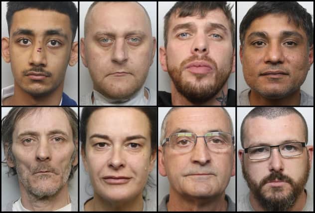 Faces of some of the criminals jailed by courts during March 2022.