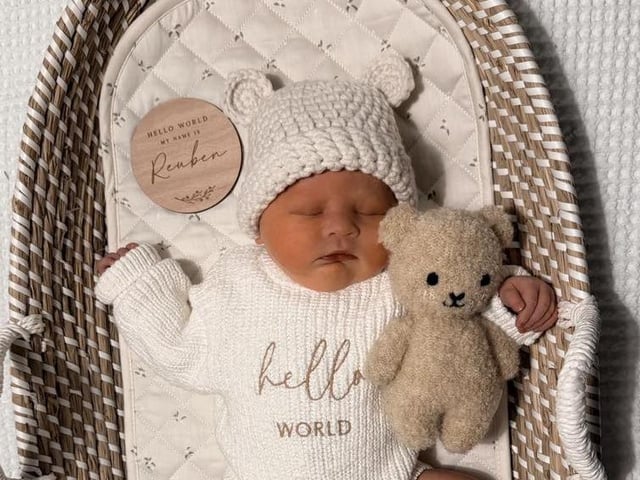 Reuben James born at 4.19am on November 24 at Northampton General Hospital, weighing 9lbs 12oz.