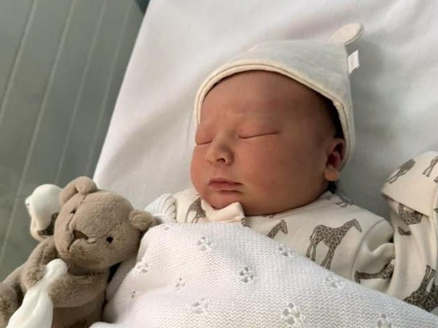 Theodore Oliver born at 8.46am on October 21 at Northampton General Hospital, weighing 8lbs 8oz.