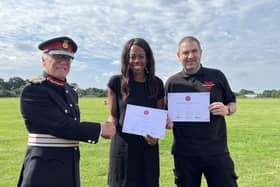 Lorraine and Lee Lewis, awarded with Rose of Northamptonshire Awards in 2023