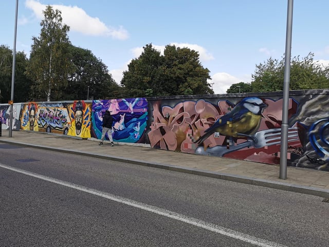 Some of the UK's top graffiti artists sprayed walls and boards in Sol Central, Green Street and St Peter’s Way with the intention to increase community pride and reduce crime