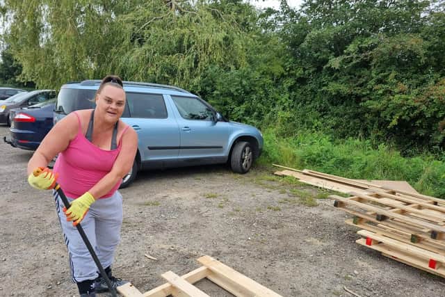 Inpatient Vicky has started volunteering at a nearby wood workshop