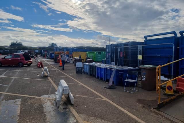It wasn't very busy at the tip at midday on Tuesday