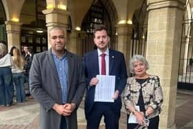 James Hill (left) pictured with Mike Reader helped to launch the petition along with Conservative town councillor, Taylor Cowley-Coulton. Credit: James Hill