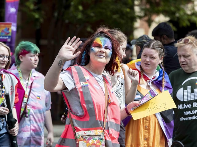 A parade made its way through the town centre before finishing at the university's Waterside campus as Northampton Pride took place on Saturday July 8, 2023.