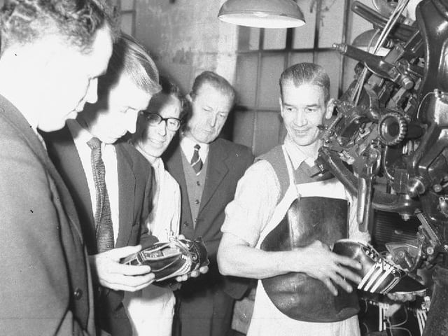 Bobby Charlton at Bozeat Shoe Company, February 3, 1960